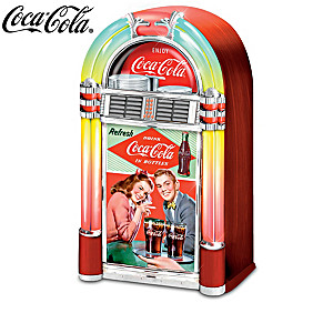 COCA-COLA Color-Changing Jukebox Sculptures Play 1950s Music