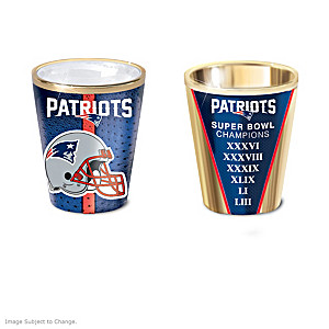New England Patriots Shot Glasses With Colorful Finishes