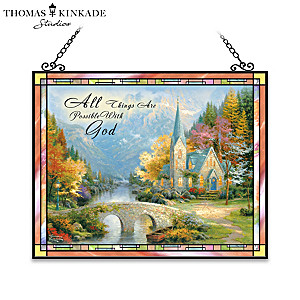Thomas Kinkade Stained-Glass Suncatchers With Religious Art