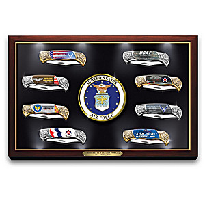 U.S. Air Force Knife Collection With Illuminated Display