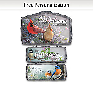 Hautman Brothers Songbird Art Personalized Welcome Sign
