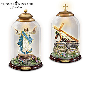 Thomas Kinkade Illuminated Tabletop Sculptures Play Hymns