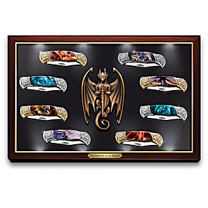 Anne Stokes Dragon Art Pocket Knives With Light-Up Display