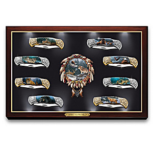 Rosemary Millette Wildlife Art Knives With Light-Up Display