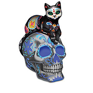 Day Of The Dead Sugar Skull Cat Figurine Collection