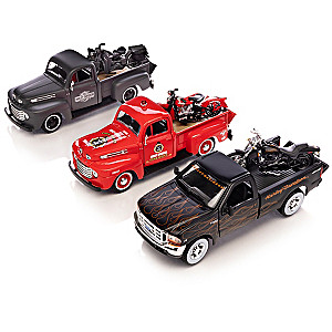 2-in-1 Diecast Truck & Harley-Davidson Motorcycle Collection