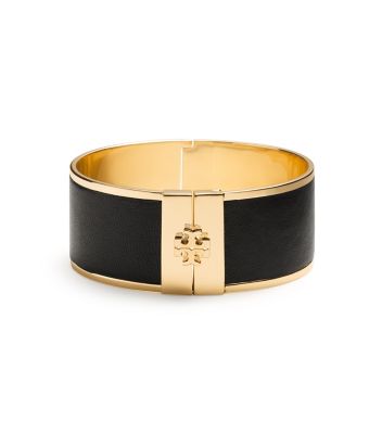 Tory Burch Skinny Leather Inlay Cuff : Women's Jewelry | Tory Burch