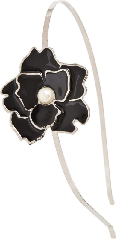 Riviera Black Rosebud Headband