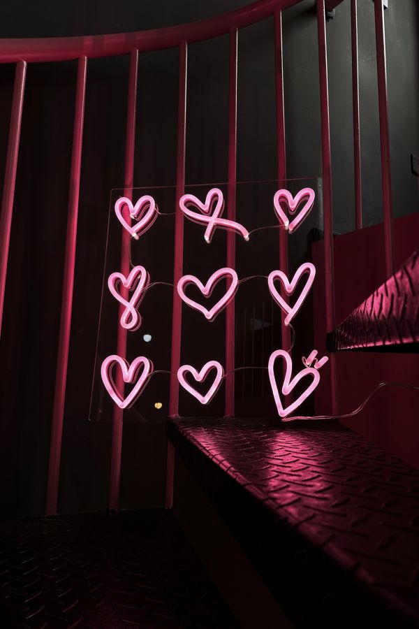 Slide View: 1: Echo Neon Hearts Neon Sign