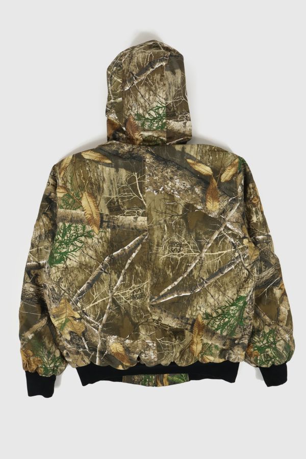 Slide View: 2: Reworked Camo Hooded Jacket