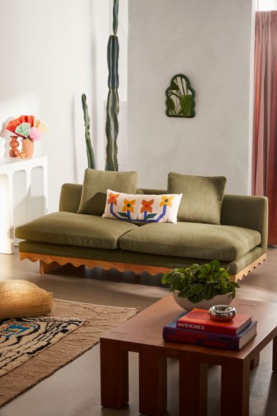 Roma Scalloped 3-Seater Sofa