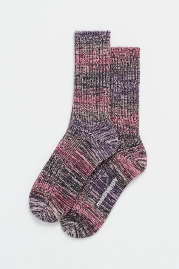 Slide View: 1: Madhappy Anonymous Ism Splash Pattern Crew Sock