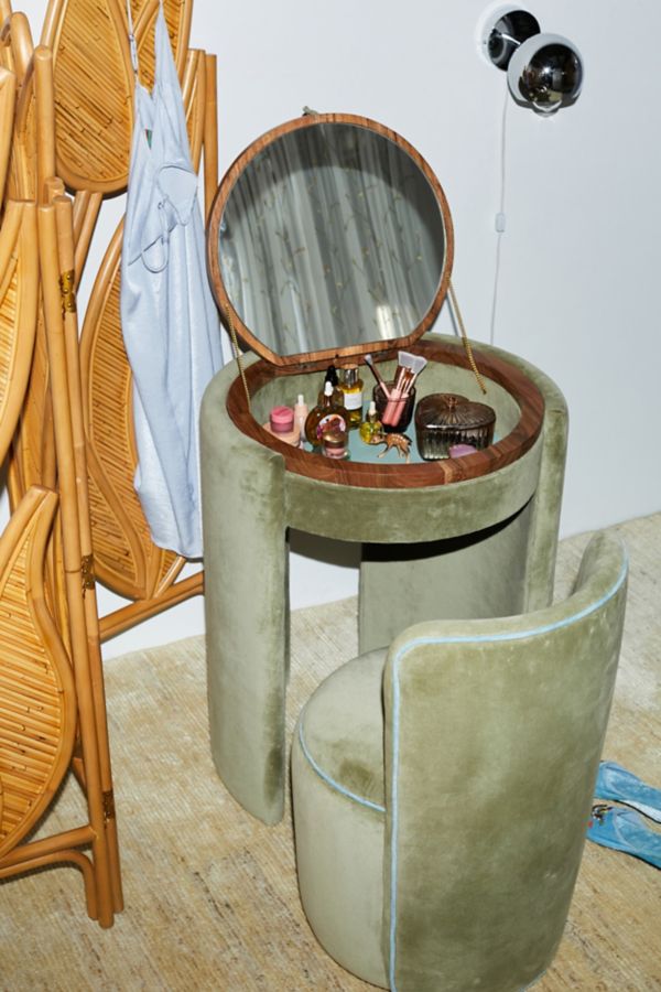 Slide View: 1: Jane Mirror Vanity & Stool Set