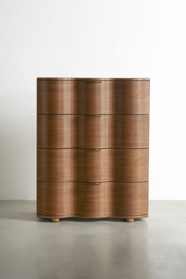 Slide View: 2: Aria Tall 4-Drawer Squiggle Dresser