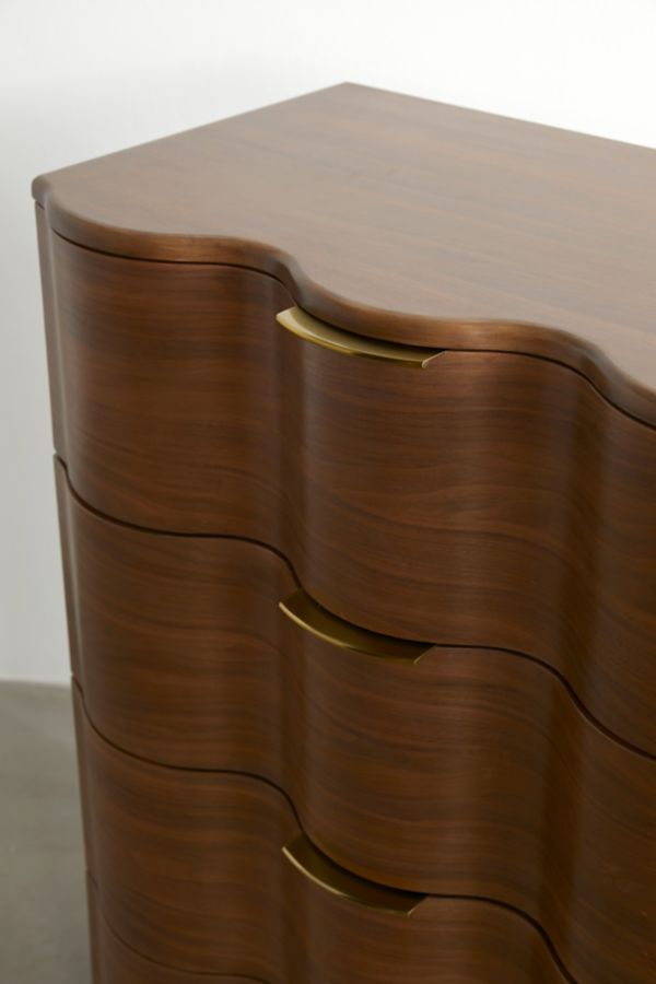 Slide View: 4: Aria Tall 4-Drawer Squiggle Dresser