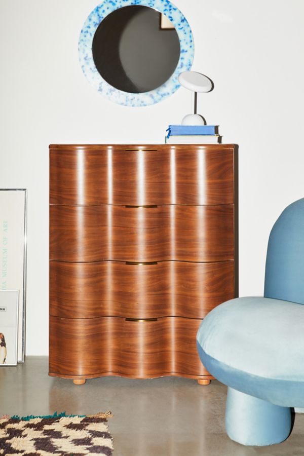 Slide View: 1: Aria Tall 4-Drawer Squiggle Dresser