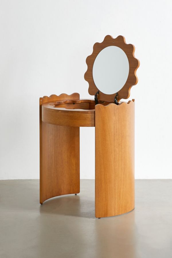 Slide View: 4: Stacie Wood Flip-Top Mirror Vanity