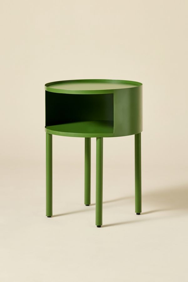 Slide View: 2: Lucie Iron Cutout Storage Nightstand