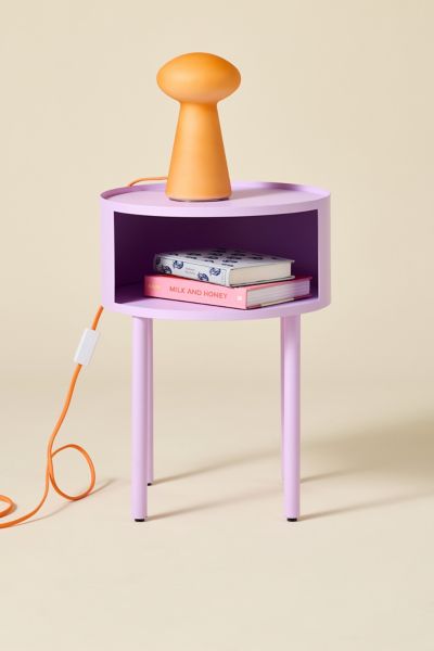 Lucie Iron Cutout Storage Nightstand
