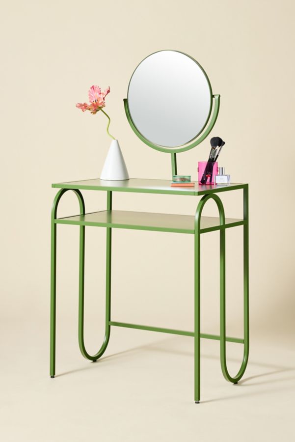 Slide View: 1: Lucie Squiggle Iron Mirror Vanity