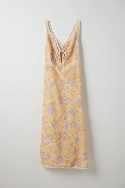 Vintage By Little Runaway Orange Floral Slip Dress