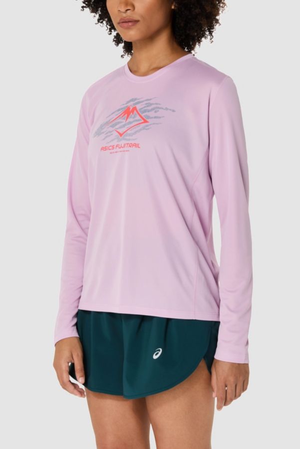 Slide View: 1: ASICS Fujitrail Logo Long Sleeve Running T-Shirt