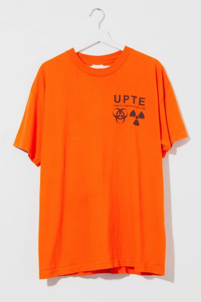 Vintage Y2K Orange Hazmat Graphic T-Shirt