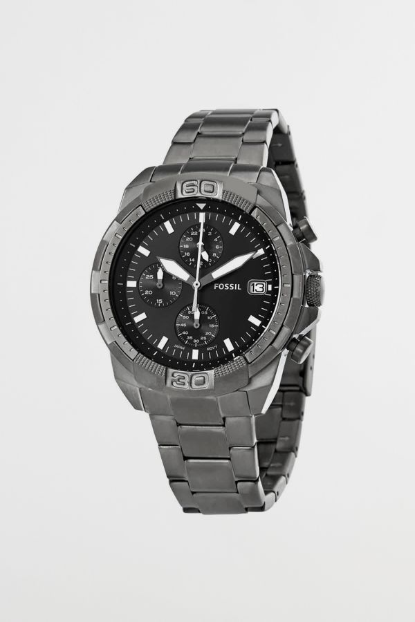 Slide View: 1: Fossil Bronson Chronograph Quartz Black Dial Watch