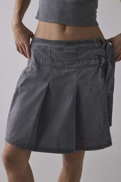 Kimchi Blue Ginny Double Buckle-Front Pleated Midi Skirt