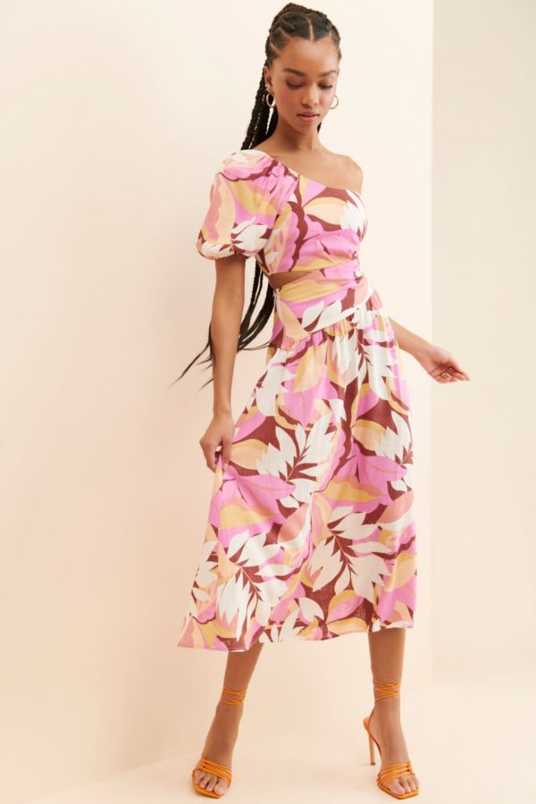 Slide View: 4: MinkPink Kali One-Shoulder Dress