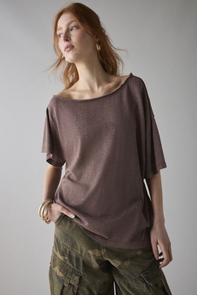BDG Courtney Off-The-Shoulder Oversized Tee