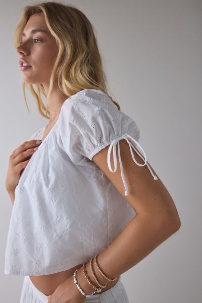 ReMADE By UO Remnants Daisy Eyelet Top