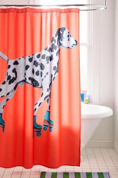 Coco de Paris  Dalmatian Rollerskater Shower Curtain