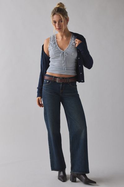 Kimchi Blue Ella Ruched Tie-Front Cropped Tank Top