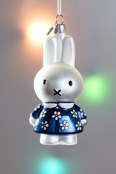 Vondels Miffy Blue Flower Glass Ornament
