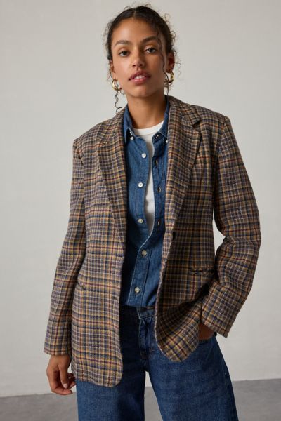 Vintage By UO Wool Check Blazer