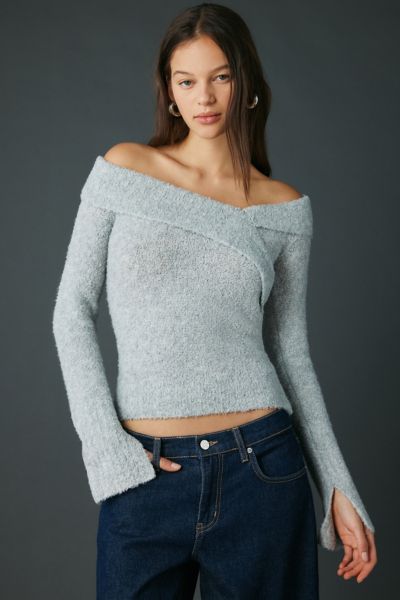 Kimchi Blue Andie Asymmetric Foldover Off-The-Shoulder Sweater