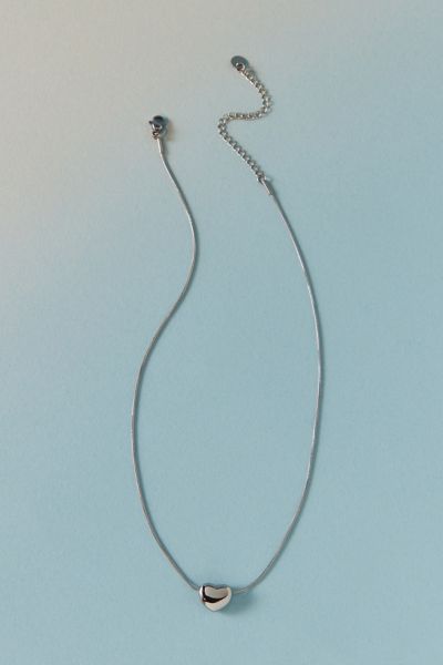 Waterproof Lydia Puffy Heart Pendant Necklace