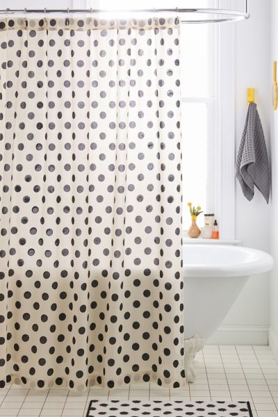 Polka Dot Patterned Shower Curtain