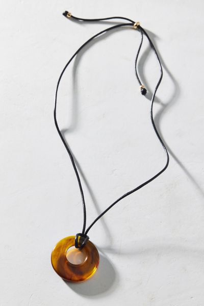 Court Resin Pendant Corded Necklace