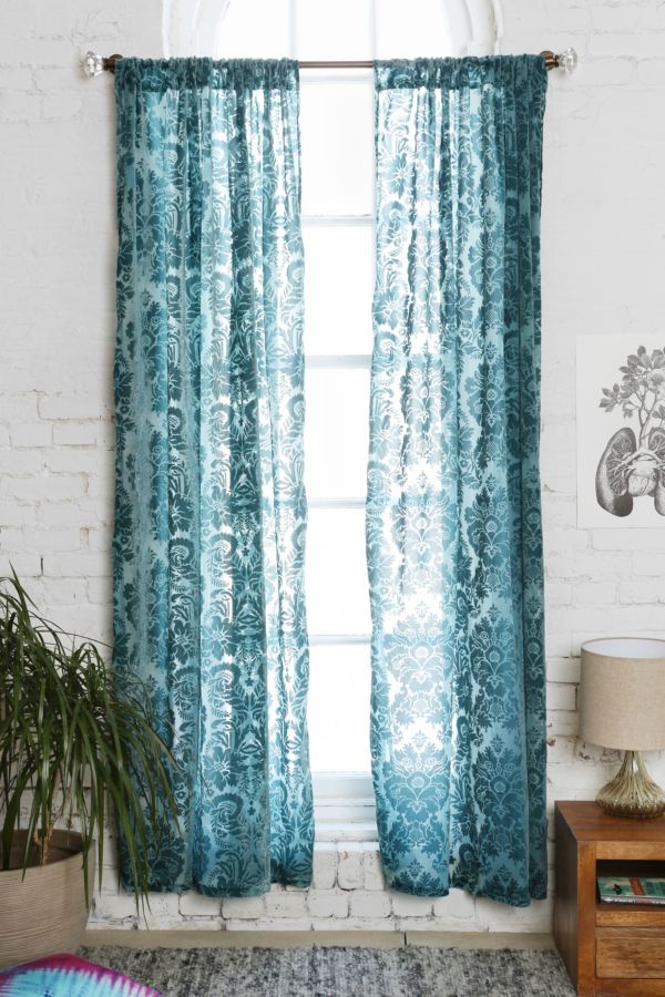 Damask Velvet Burnout Curtain Urban Outfitters