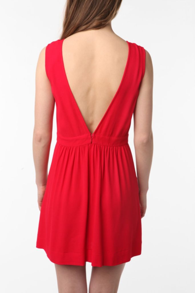 Silence And Noise Crepe V Back Dress Urban Outfitters