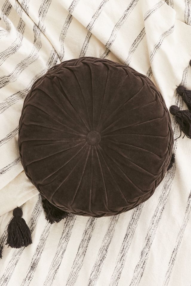 Round Velvet Pintuck Throw Pillow Urban Outfitters