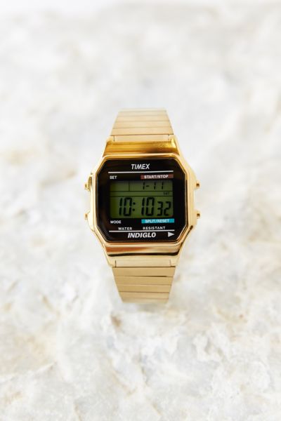 timex gold digital watch