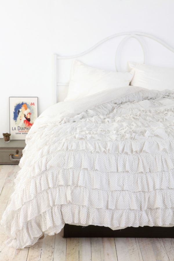 Polka Dot Waterfall Ruffle Duvet Cover Urban Outfitters