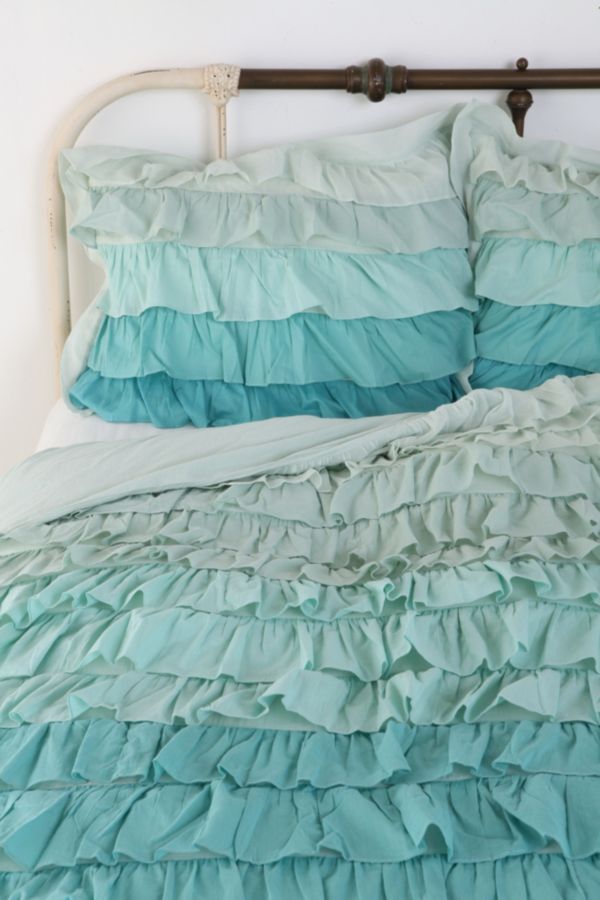 Tonal Waterfall Ruffle Sham Set Of 2 Urban Outfitters