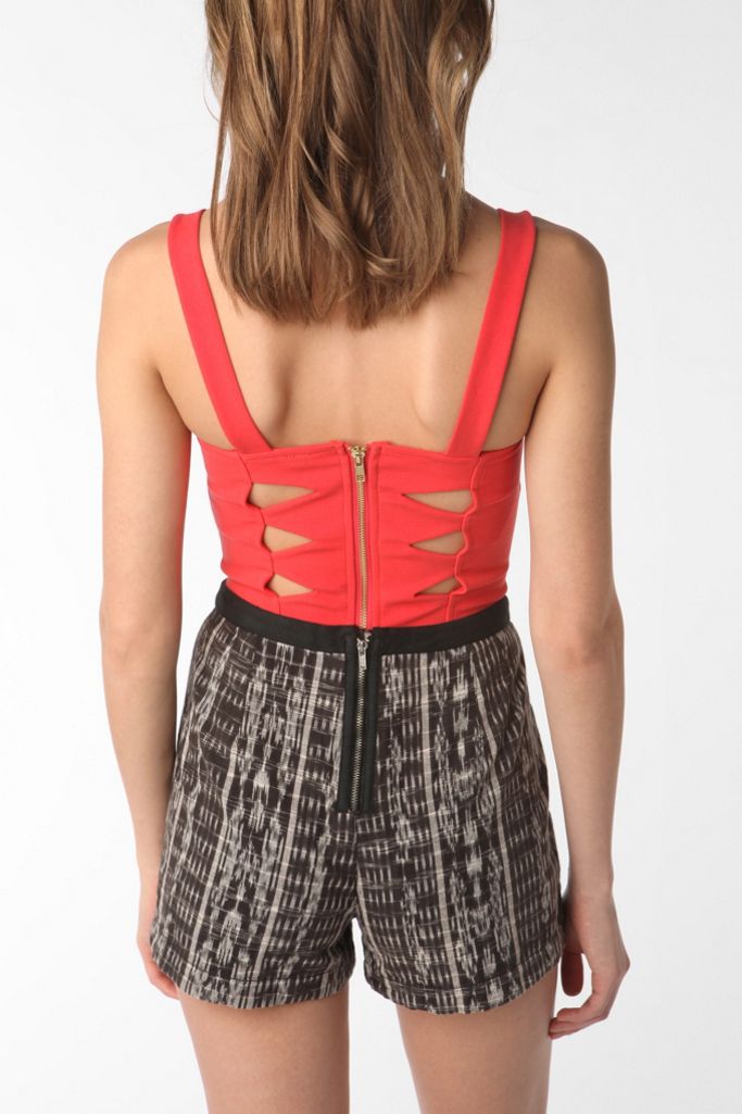 Sparkle & Fade Cutout Bustier Top Urban Outfitters