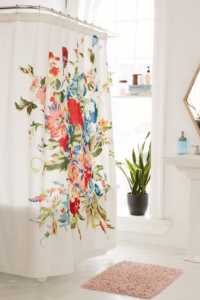 Romantic Floral Scarf Shower Curtain Urban Outfitters