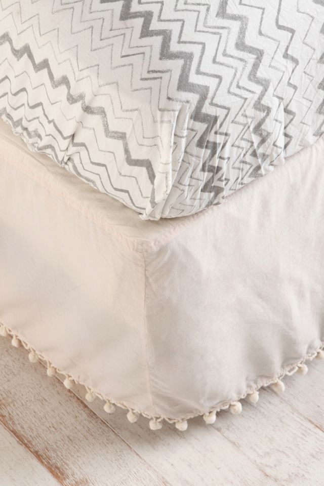 Ball Fringe Bedskirt Urban Outfitters