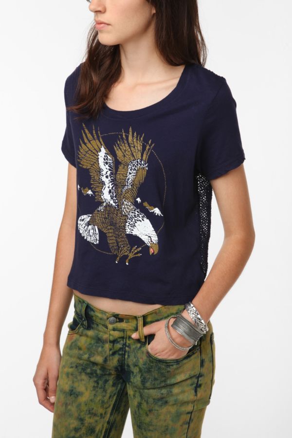 Truly Madly Deeply Golden Eagle Mesh Back Tee Urban Outfitters